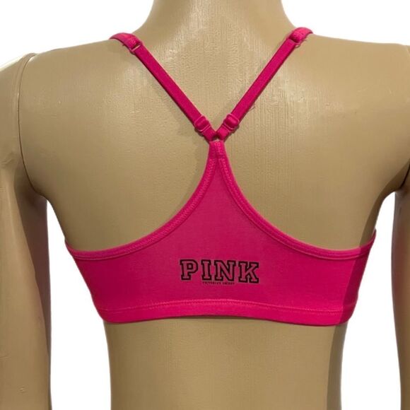 Victoria’s Secret Pink YOGA Unlined Lounge Racerback bralette bra Pink - Picture 3 of 5